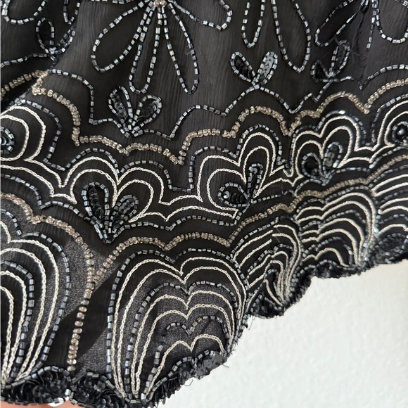 Black and Silver Embellished Sleeveless Tank Top - Picture 6 of 13